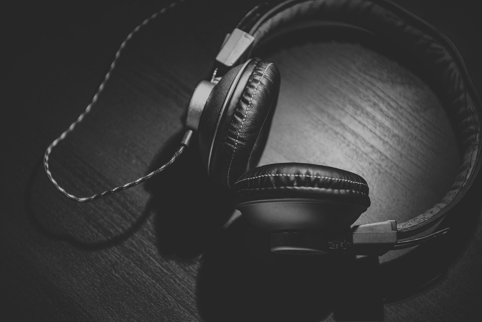 Headphones resting on a stone ledge
